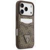 Guess 4G Double Card Triangle -suojakotelo Apple iPhone 18 Pro / 17 Pro -puhelimelle, ruskea