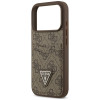 Guess 4G Double Card Triangle -suojakotelo Apple iPhone 18 Pro / 17 Pro -puhelimelle, ruskea