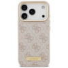 Guess 4G Logo Plate MagSafe -suojakotelo Apple iPhone 18 Pro / 17 Pro -puhelimelle, pinkki