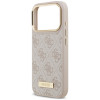 Guess 4G Logo Plate MagSafe -suojakotelo Apple iPhone 18 Pro / 17 Pro -puhelimelle, pinkki