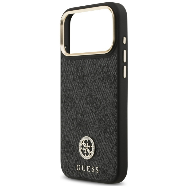 Guess 4G Strass Logo MagSafe -suojakotelo Apple iPhone 18 Pro Max / 17 Pro Max -puhelimelle, musta