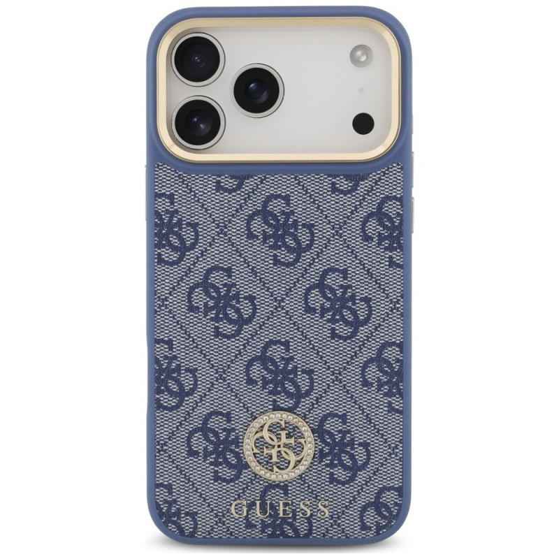 Guess 4G Strass Logo MagSafe -suojakotelo Apple iPhone 18 Pro Max / 17 Pro Max -puhelimelle, sininen