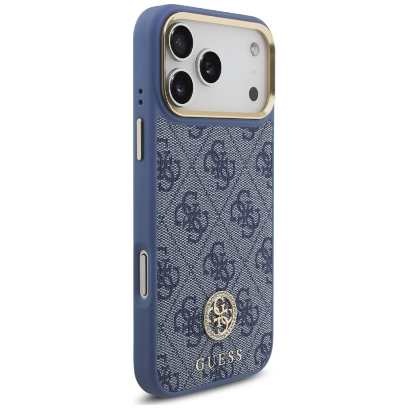 Guess 4G Strass Logo MagSafe -suojakotelo Apple iPhone 18 Pro Max / 17 Pro Max -puhelimelle, sininen
