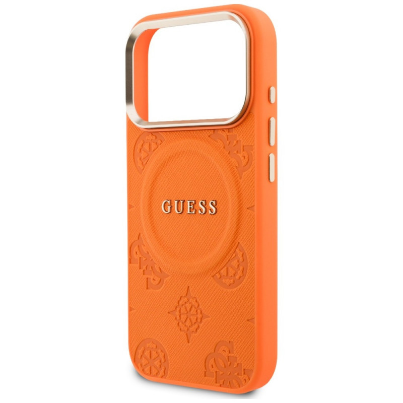 Guess Peony Hot Stamp MagSafe -suojakotelo Apple iPhone 18 Pro Max / 17 Pro Max -puhelimelle, oranssi