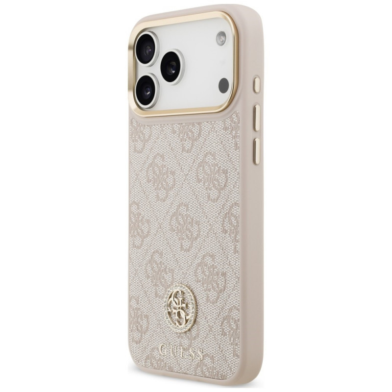 Guess 4G Strass Logo MagSafe -suojakotelo Apple iPhone 18 Pro Max / 17 Pro Max -puhelimelle, pinkki