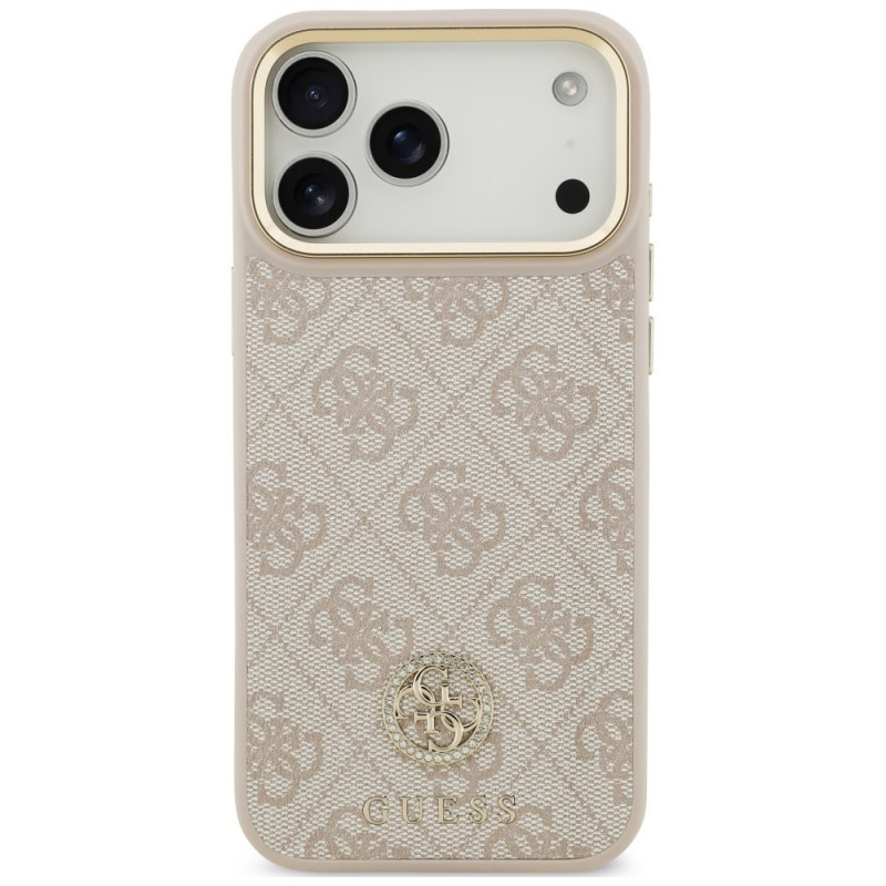 Guess 4G Strass Logo MagSafe -suojakotelo Apple iPhone 18 Pro Max / 17 Pro Max -puhelimelle, pinkki