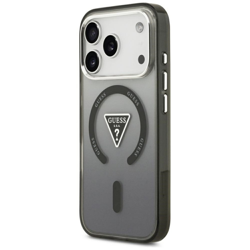 Guess IML Gradient Triangle Logo MagSafe -suojakotelo Apple iPhone 18 Pro Max / 17 Pro Max -puhelimelle, musta
