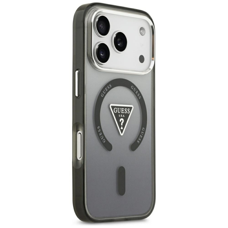 Guess IML Gradient Triangle Logo MagSafe -suojakotelo Apple iPhone 18 Pro Max / 17 Pro Max -puhelimelle, musta