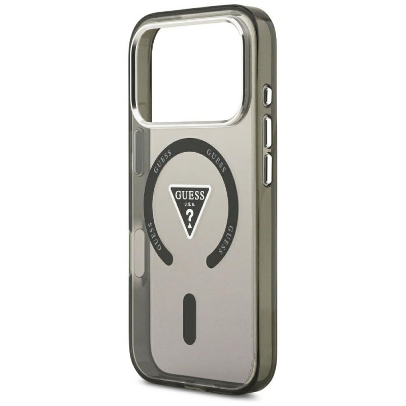 Guess IML Gradient Triangle Logo MagSafe -suojakotelo Apple iPhone 18 Pro Max / 17 Pro Max -puhelimelle, musta