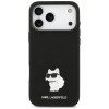 Karl Lagerfeld silikoninen Choupette Metal Pin -suojakotelo Apple iPhone 18 Pro Max / 17 Pro Max -puhelimelle, musta