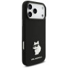 Karl Lagerfeld silikoninen Choupette Metal Pin -suojakotelo Apple iPhone 18 Pro Max / 17 Pro Max -puhelimelle, musta
