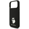 Karl Lagerfeld silikoninen Choupette Metal Pin -suojakotelo Apple iPhone 18 Pro Max / 17 Pro Max -puhelimelle, musta