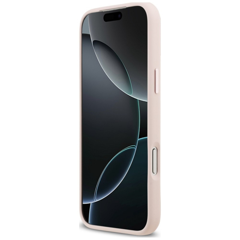 Karl Lagerfeld Silicone Choupette Metal Pin -suojakotelo Apple iPhone 18 Pro Max / 17 Pro Max -puhelimelle, pinkki