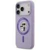 Karl Lagerfeld Silicone Karl&Choupette Ring MagSafe -suojakotelo Apple iPhone 18 Pro / 17 Pro -puhelimelle, violetti