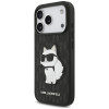 Karl Lagerfeld Saffiano Mono Patch Choupette -kuori Apple iPhone 18 Pro / 17 Pro -puhelimelle, musta