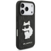 Karl Lagerfeld Saffiano Mono Patch Choupette -kuori Apple iPhone 18 Pro / 17 Pro -puhelimelle, musta