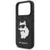 Karl Lagerfeld Saffiano Mono Patch Choupette -kuori Apple iPhone 18 Pro / 17 Pro -puhelimelle, musta