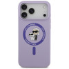 Karl Lagerfeld Silicone Karl&Choupette Ring MagSafe -suojakotelo Apple iPhone 18 Pro Max / iPhone 17 Pro Max -puhelimelle, violetti