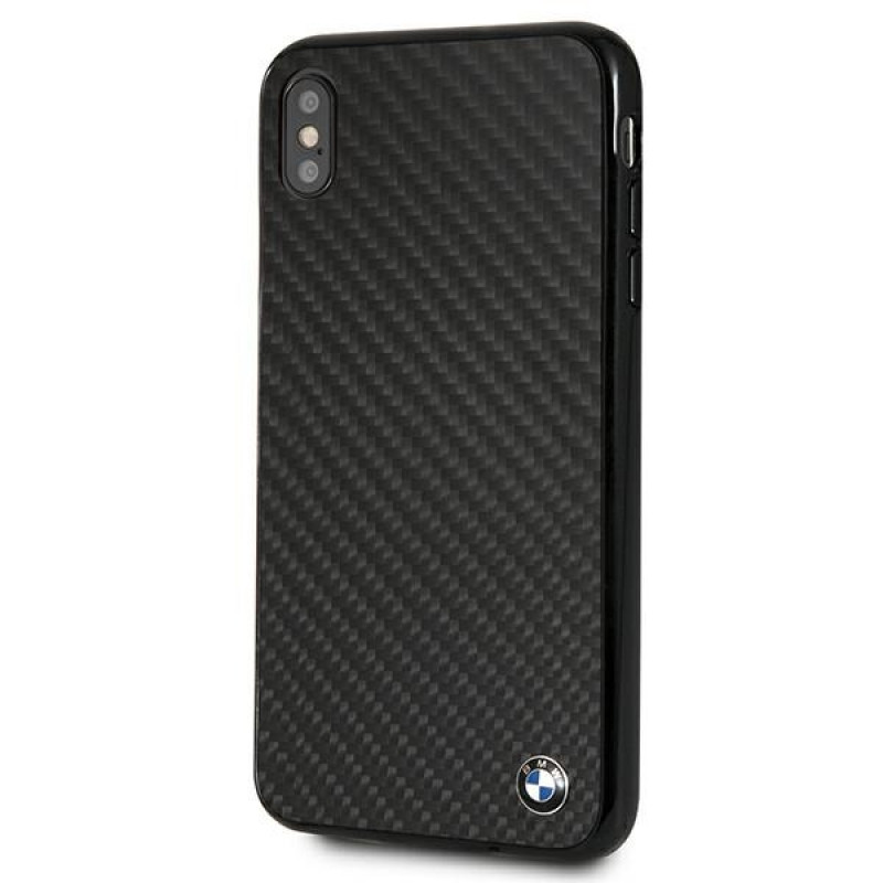 BMW BMHCI65MBC Signature Carbon -kovakotelo Apple iPhone XS Max -puhelimelle, musta