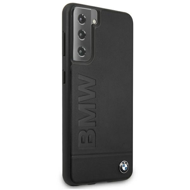 BMW BMHCS21MSLLBK Signature Logo Imprint -kovakotelo Samsung Galaxy S21+:lle, musta