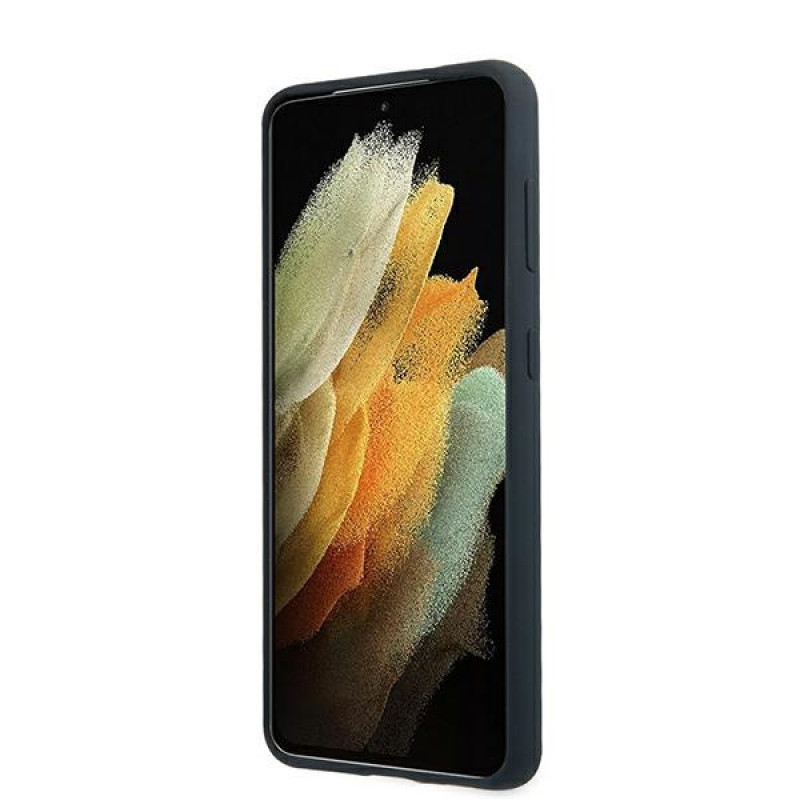 BMW BMHCS21MSILNA Silicone Signature -kovakotelo Samsung Galaxy S21+:lle, laivastonsininen