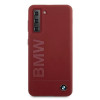 BMW BMHCS21MSLBLRE Silicone Signature Logo -kovakotelo Samsung Galaxy S21+:lle, punainen