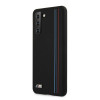BMW BMHCS21MSIVTBK Silicone Stripes M Collection -suojakotelo Samsung Galaxy S21+:lle, musta