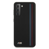 BMW BMHCS21MSIVTBK Silicone Stripes M Collection -suojakotelo Samsung Galaxy S21+:lle, musta