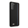 BMW BMHCS21MSIVTBK Silicone Stripes M Collection -suojakotelo Samsung Galaxy S21+:lle, musta
