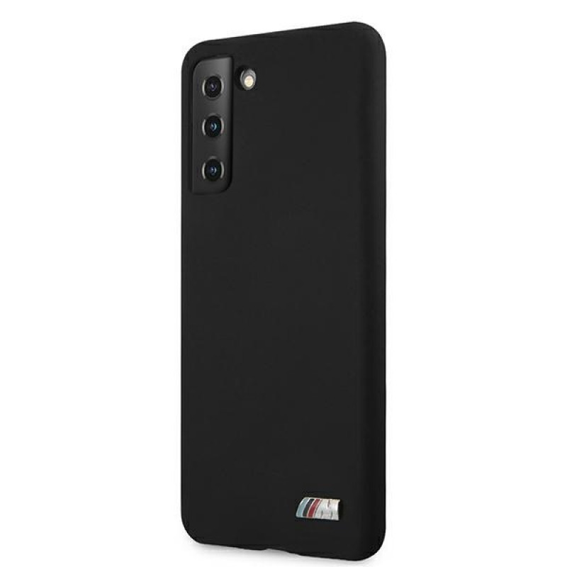 BMW BMHCS21MMSILBK Silicone M Collection -suojakotelo Samsung Galaxy S21+:lle, musta