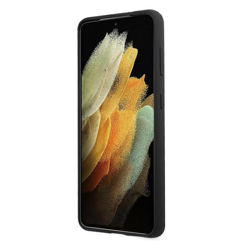 BMW BMHCS21MMSILBK Silicone M Collection -suojakotelo Samsung Galaxy S21+:lle, musta