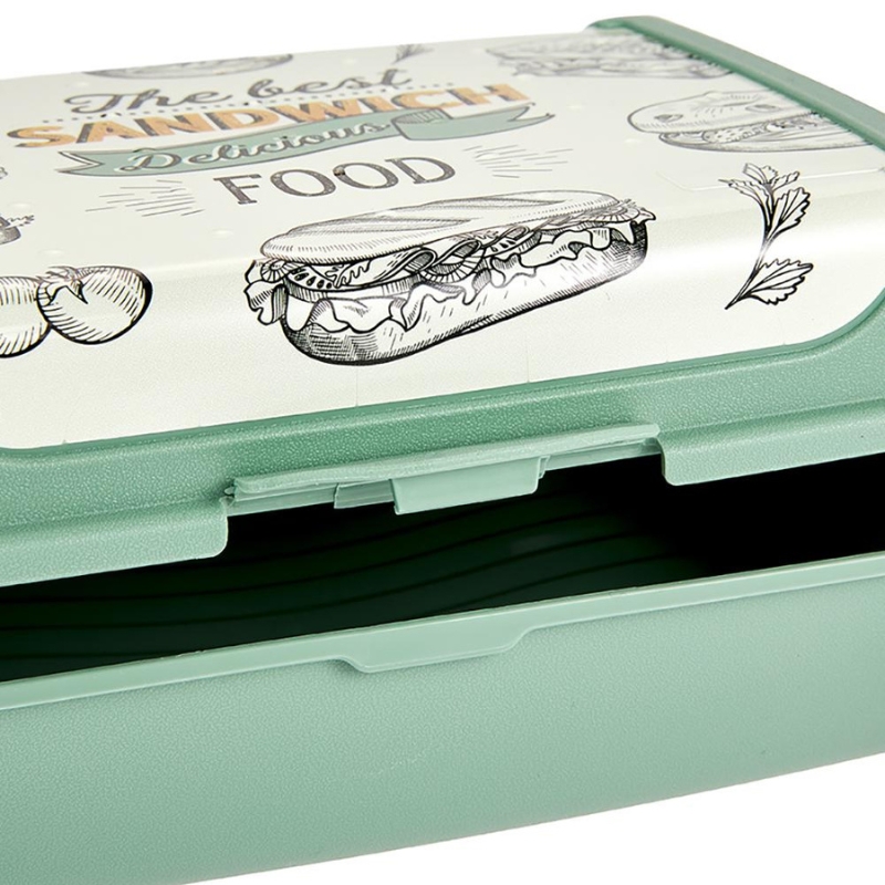 keeeper Carla Midi Lunch Box Space Tour, nordic green, Deco-Click-Box, PP (1 kpl)