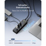 ICY BOX IB-AC6110a 10-porttinen USB 3.2 Gen 2 -keskitin latausportilla, 12 V
