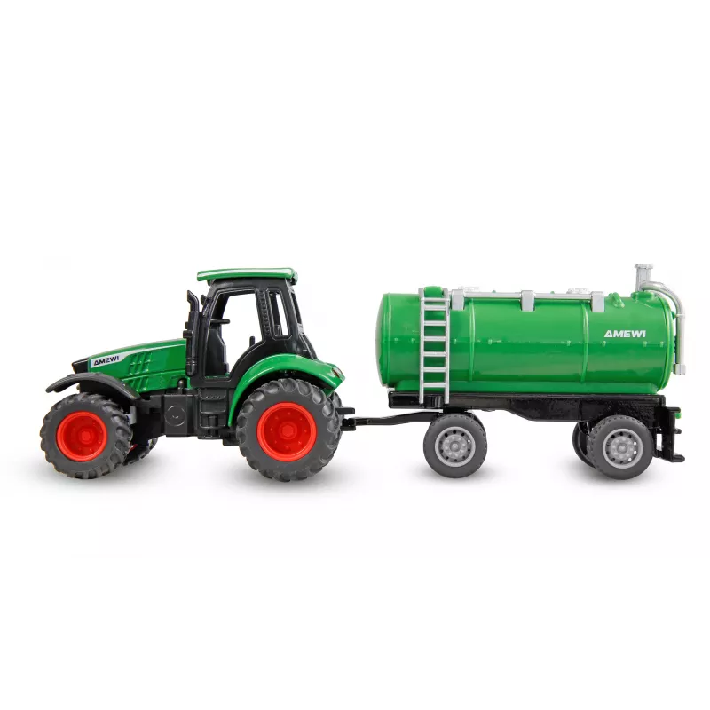 Amewi metallitraktori säiliöperävaunulla, 1:64, RTR, vihreä