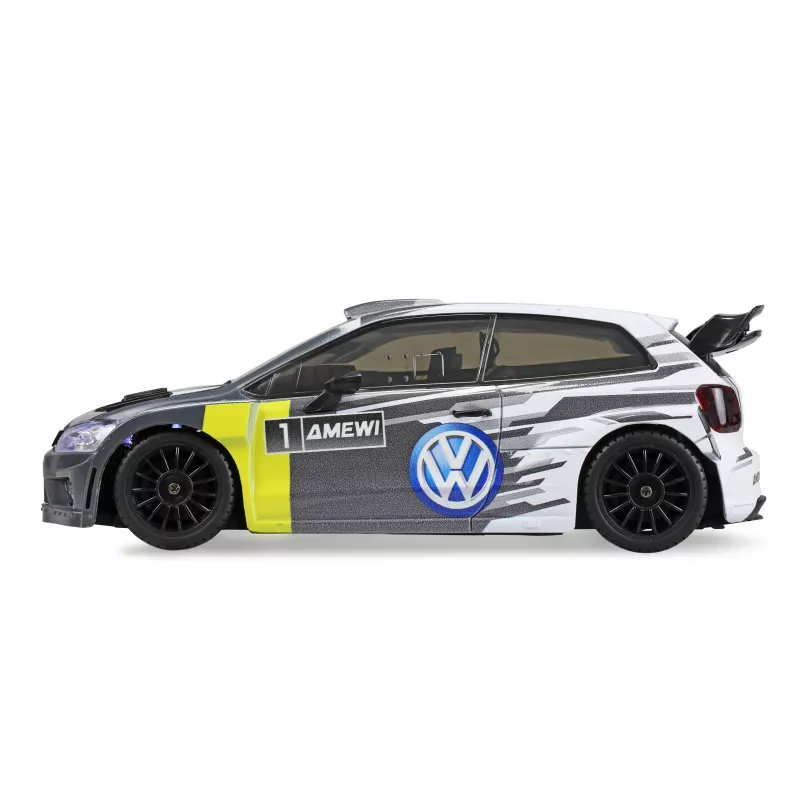 Amewi VW Polo R WRC rally/drift RC-auto, 4WD, 1:28, RTR, harmaa