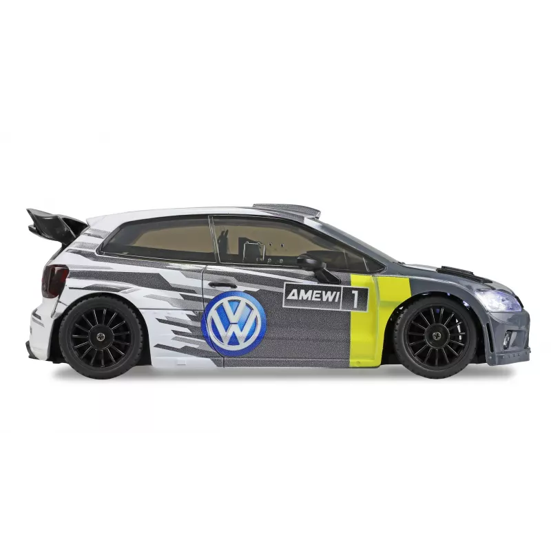 Amewi VW Polo R WRC rally/drift RC-auto, 4WD, 1:28, RTR, harmaa