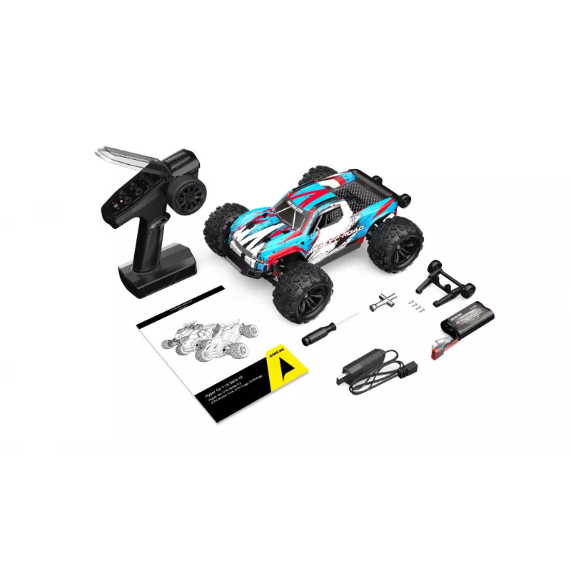 Amewi Hyper Go Monster Truck V2 harjaton 4WD, 1:16, RTR, sininen/valkoinen