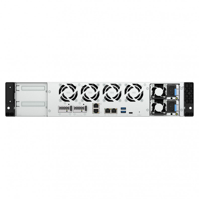 QNAP TS-h1073BXeU-RP-8G 2U -telakka-NAS, Ryzen Embedded V1780B, 8 GB DDR4, redundantti virtalähde