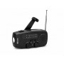Vakoss FM-3660K FM/AM-hätäradio dynamolla, taskulampulla, varavirtalähteellä ja aurinkopaneelilla, 2000 mAh