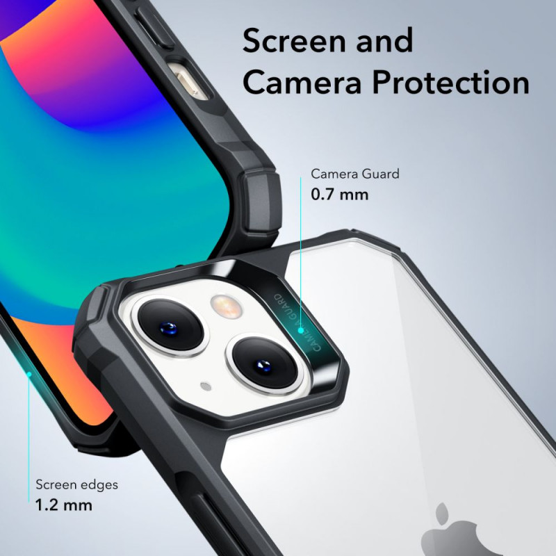ESR Air Armor -suojakotelo ESR515 Apple iPhone 14 Plus / 15 Plus -puhelimelle, kirkas/musta