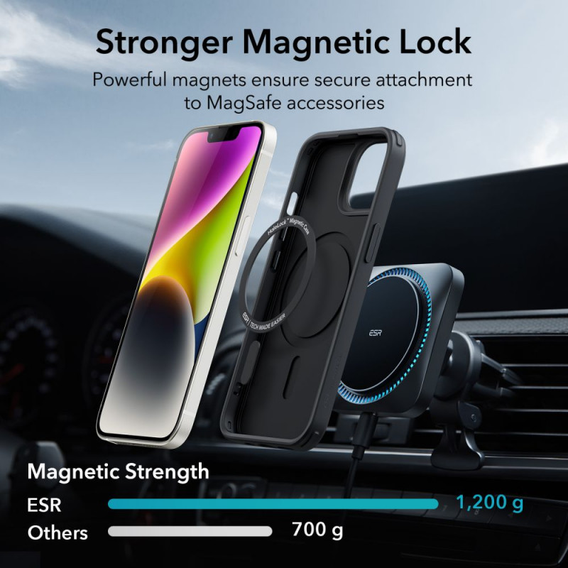 ESR Classic Hybrid HaloLock MagSafe -suojakotelo Apple iPhone 14 Plus / 15 Plus -puhelimelle, ESR564, musta