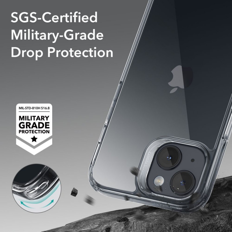 ESR Ice Shield -suojakotelo Apple iPhone 15 Plus / 14 Plus -puhelimelle, ESR709, kirkas