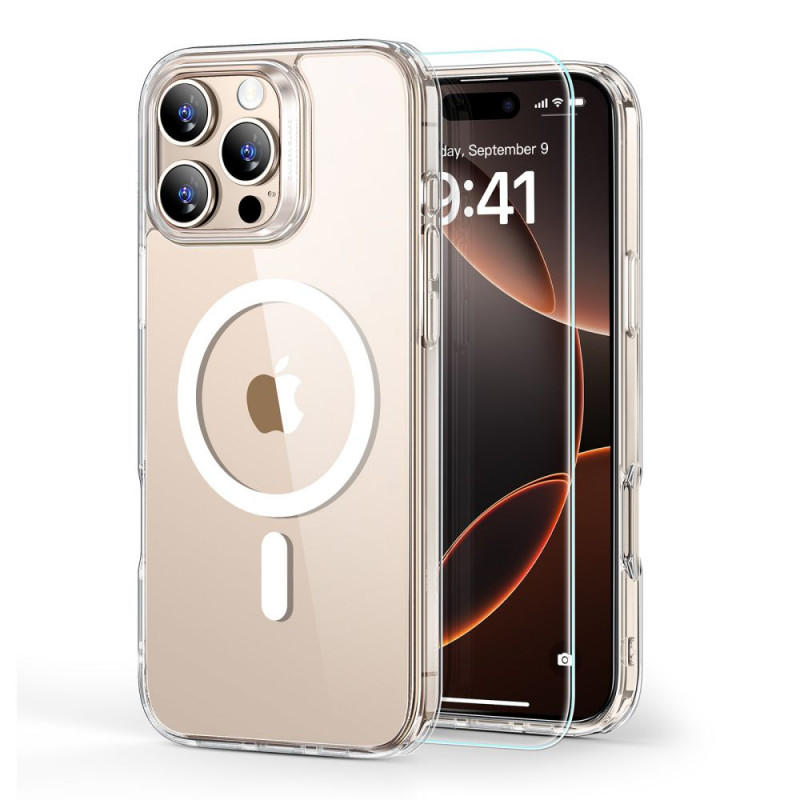 ESR Classic Hybrid HaloLock MagSafe -kuori karkaistulla lasilla Apple iPhone 16 Pro Max:lle, kirkas