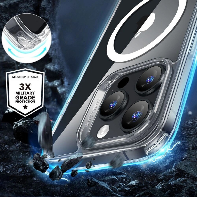 ESR Classic Hybrid HaloLock MagSafe -kuori karkaistulla lasilla Apple iPhone 16 Pro Max:lle, kirkas