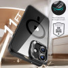 ESR Classic Hybrid Kickstand HaloLock MagSafe -kuori karkaistulla lasilla Apple iPhone 16 -puhelimelle, kirkas/musta