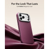ESR Leather Kickstand MagSafe -nahkakotelo Apple iPhone 17 Pro / 18 Pro -puhelimelle, Deep Burgundy