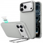 ESR Leather Kickstand MagSafe -nahkainen kotelo Apple iPhone 17 Pro / 18 Pro -puhelimelle, harmaa