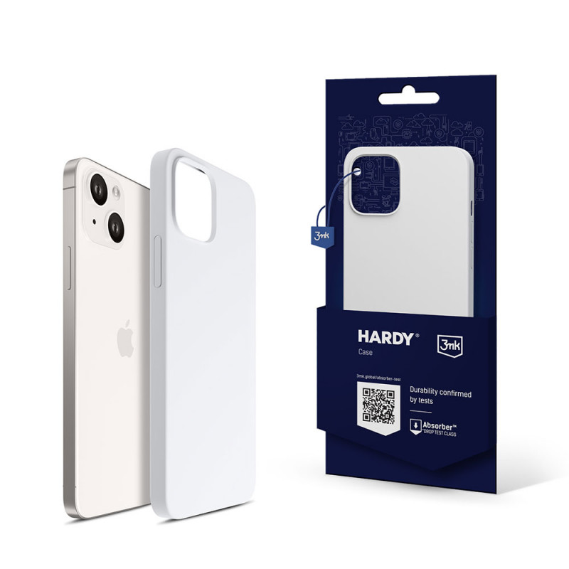 3MK Hardy Case MagSafe Apple iPhone 14 Plus / 15 Plus silikonikuori, valkoinen