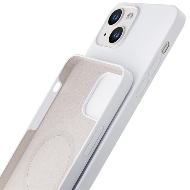 3MK Hardy Case MagSafe Apple iPhone 14 Plus / 15 Plus silikonikuori, valkoinen