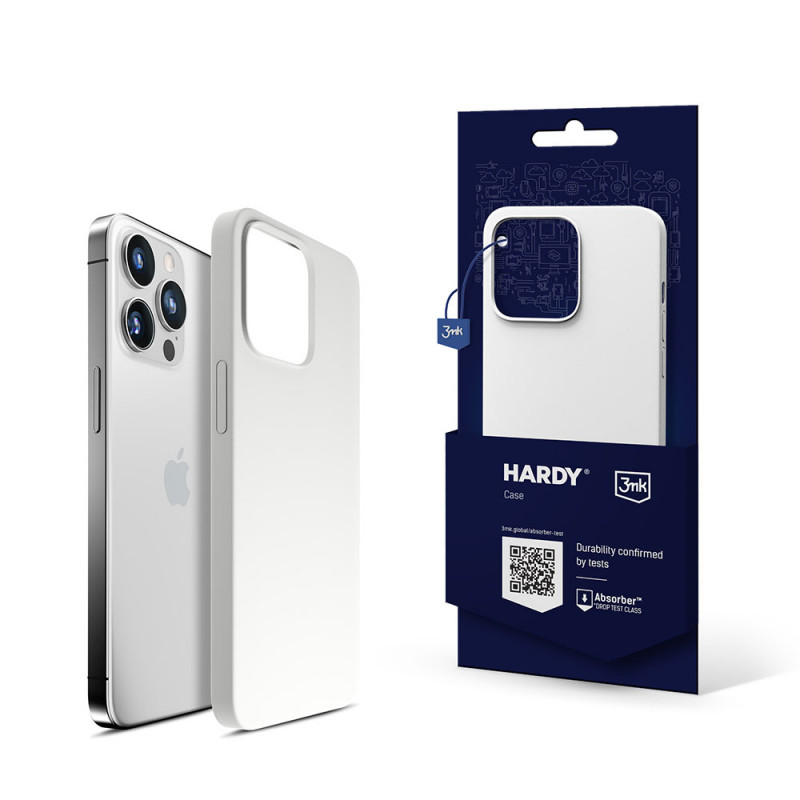 3MK Hardy Case MagSafe Apple iPhone 14 Pro Max -silikonikuori, valkoinen